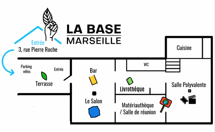 Carte des locaux de La Base Marseille